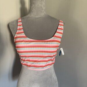 NEW Decree Bikini Sail Away Stripe Midkini LowRise Cheeky Bottom Summer Swimsuit